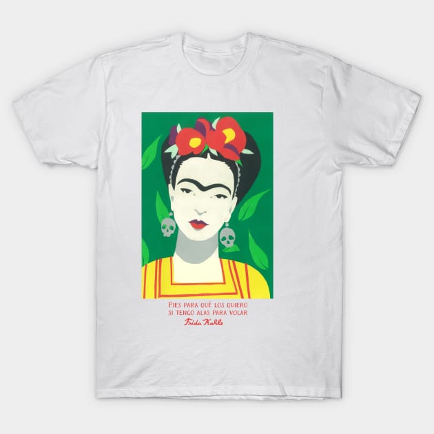 FRIDA KAHLO Mexican Feminist portrait painting T-Shirt by GalleryArtField